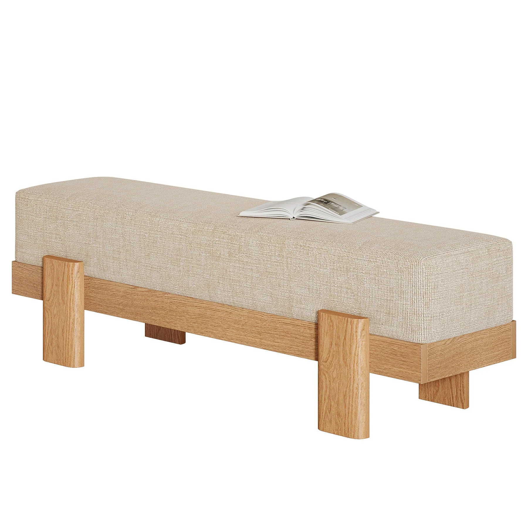 Banc d'entrée rembourré de 140 cm, Banc à chaussures avec coussin d'assise épais - Image 10