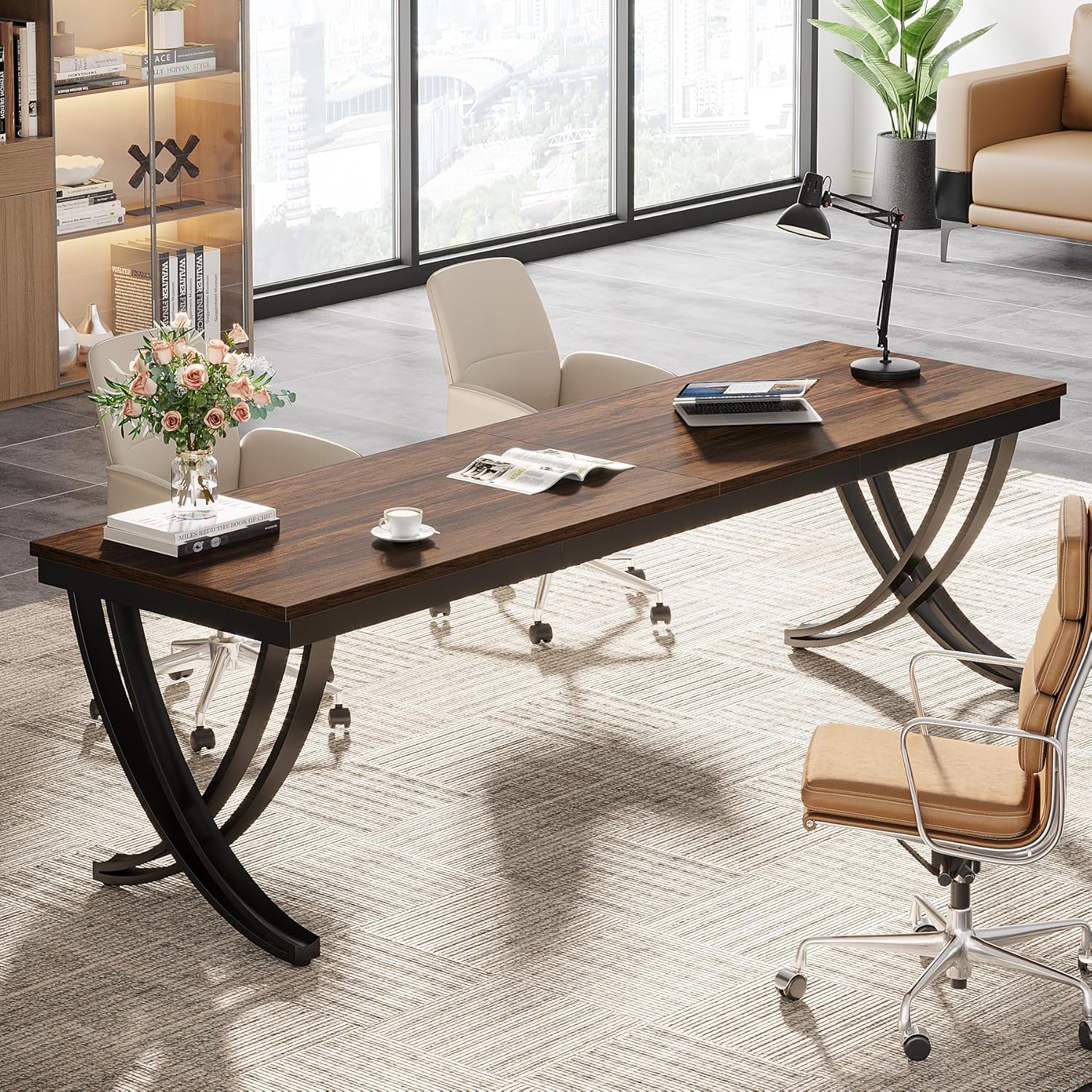 Tribesigns Bureau informatique, Double bureau long Table d'ordinateur pour deux - Image 5