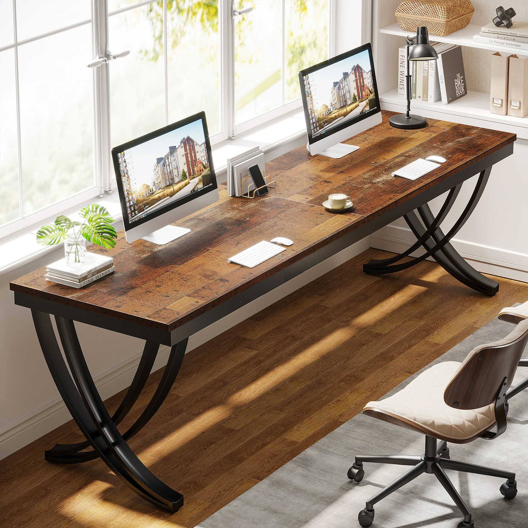 Tribesigns Bureau informatique, Double bureau long Table d'ordinateur pour deux - Image 7