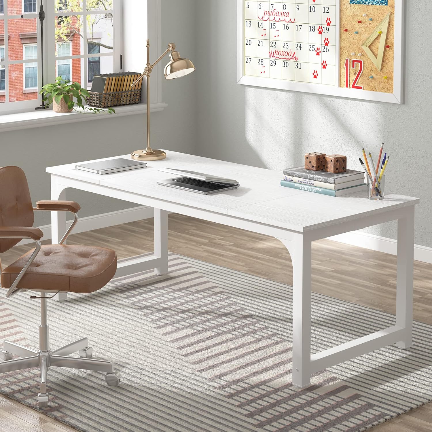 Tribesigns Bureau pour ordinateur, Bureau télétravail Mobilier de bureau design - Image 5