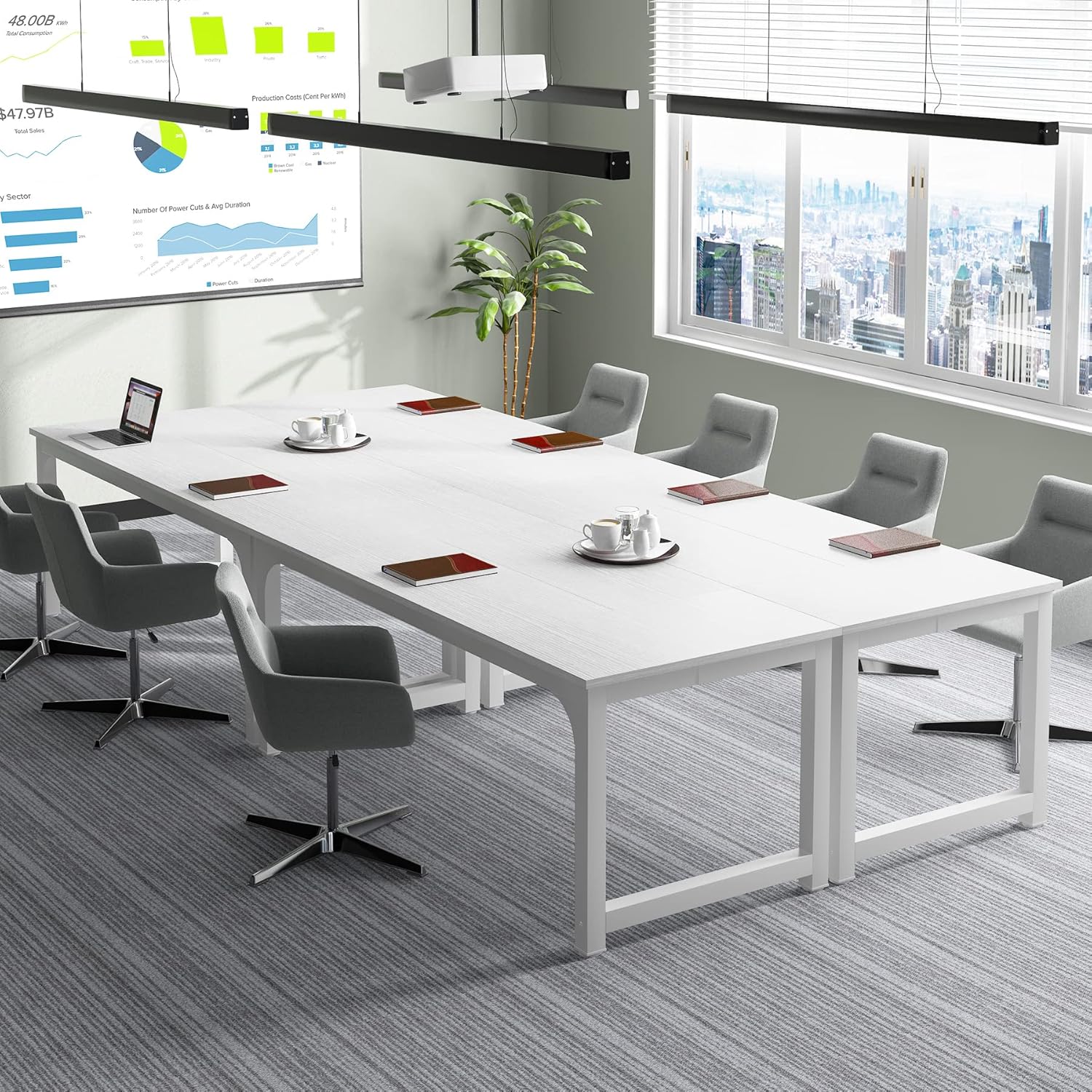 Tribesigns Bureau pour ordinateur, Bureau télétravail Mobilier de bureau design - Image 6