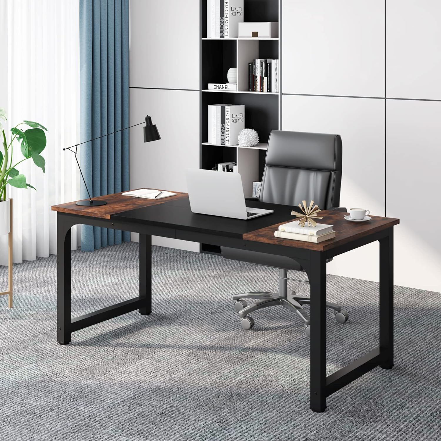 Tribesigns Bureau pour ordinateur, Bureau télétravail Mobilier de bureau design - Image 8