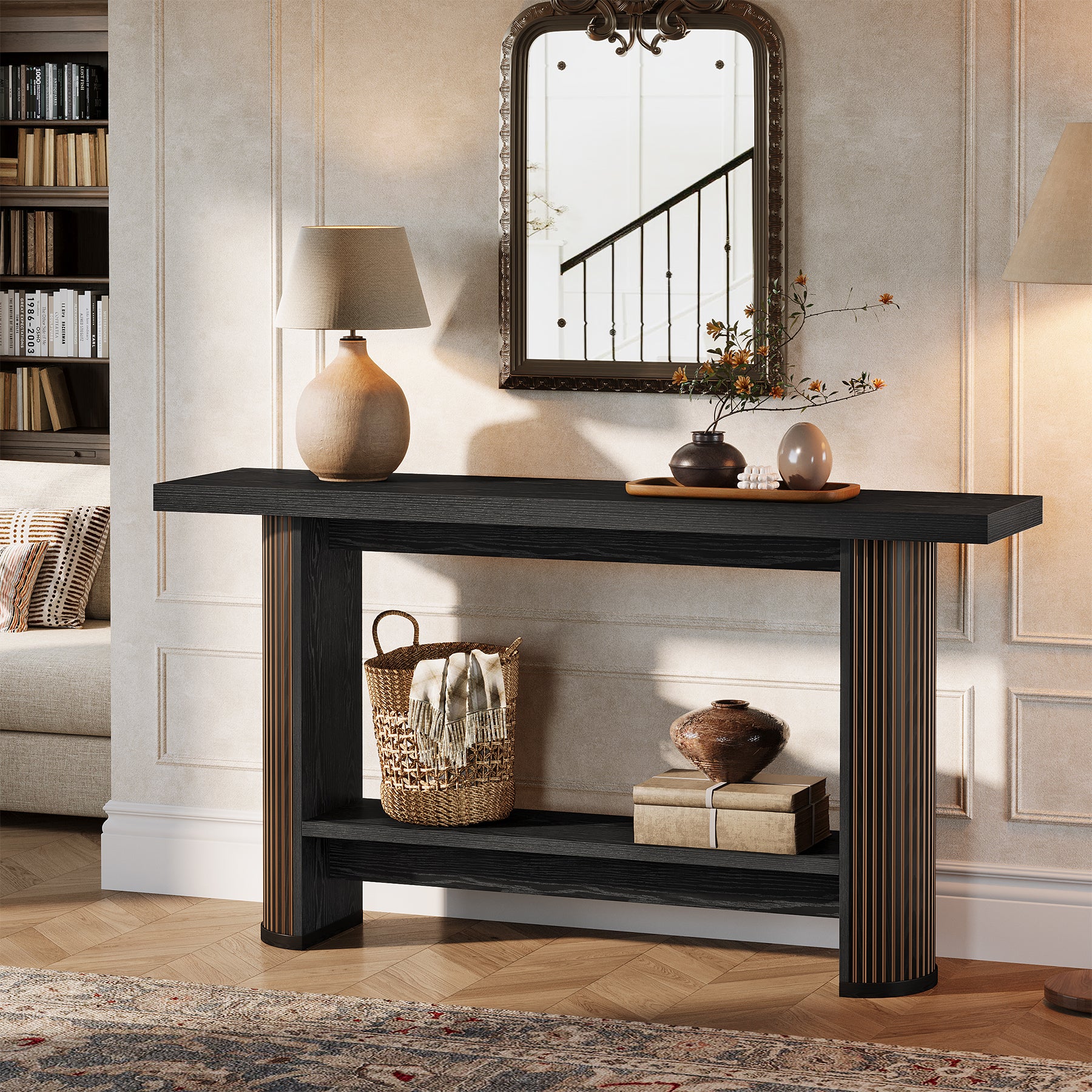 Tribesigns Console de style maison de campagne de 140 cm, Table étroite pour couloir et canapé - Image 10