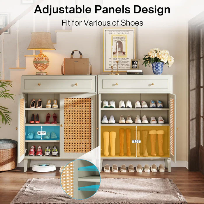Tribesigns Étagère à chaussures, Armoire à chaussures d'entrée moderne avec étagère réglable - Image 7