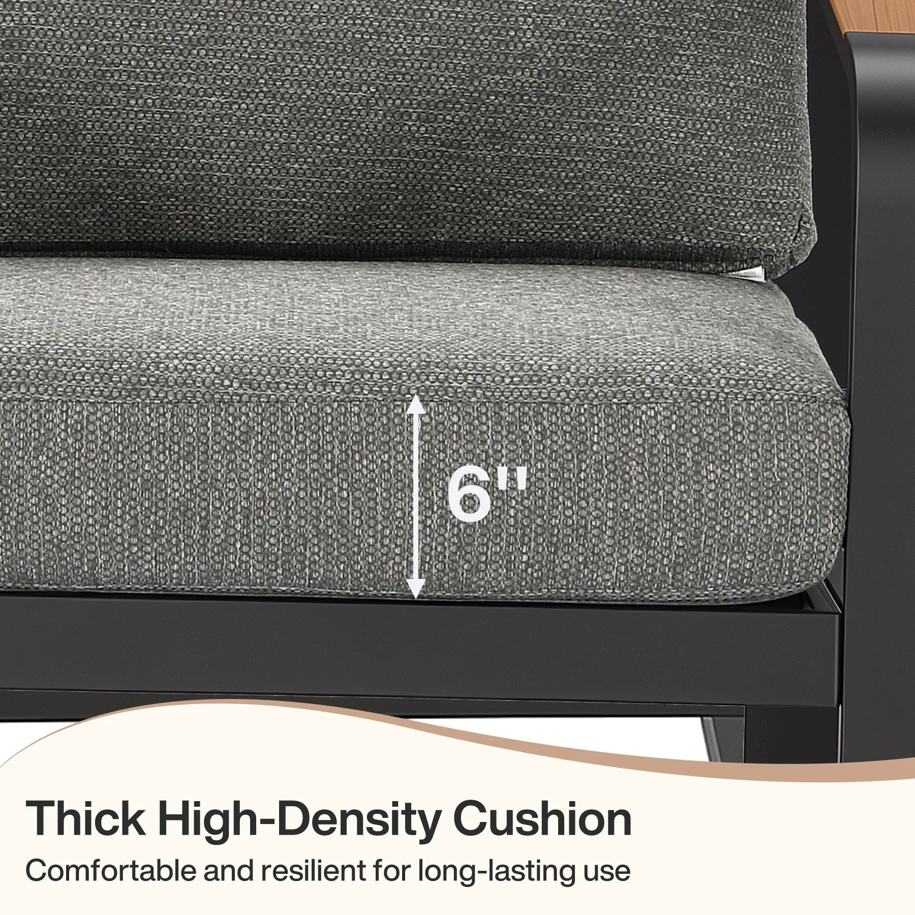 Tribesigns Fauteuil de jardin avec coussins, Chaise de patio en aluminium pour balcon ou jardin - Image 15
