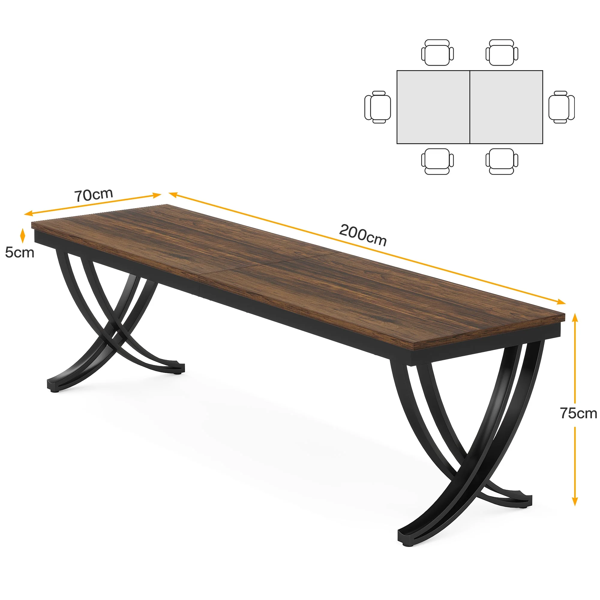 Tribesigns Bureau informatique, Double bureau long Table d'ordinateur pour deux - Image 2