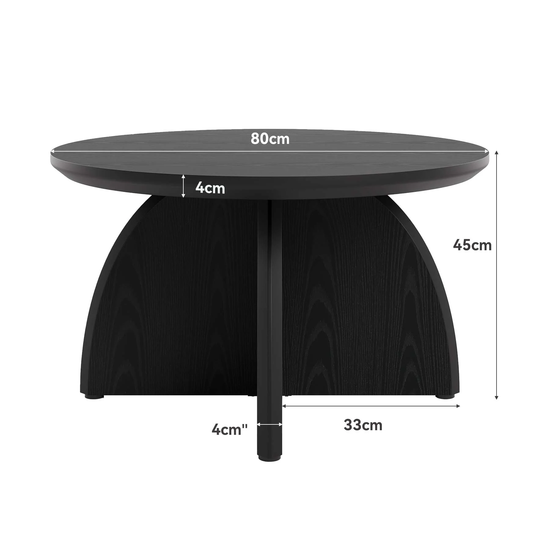Tribesigns Table basse ronde 80 cm, Table de salon moderne avec pied central robuste - Image 2