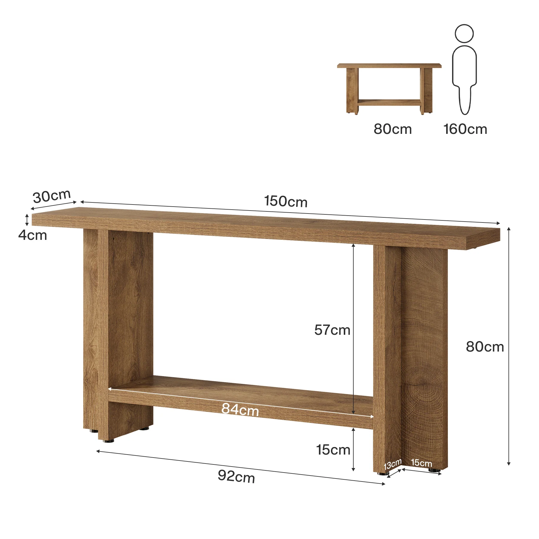 Tribesigns Table console 150 cm, Table de canapé de ferme Table d'entrée - Image 2
