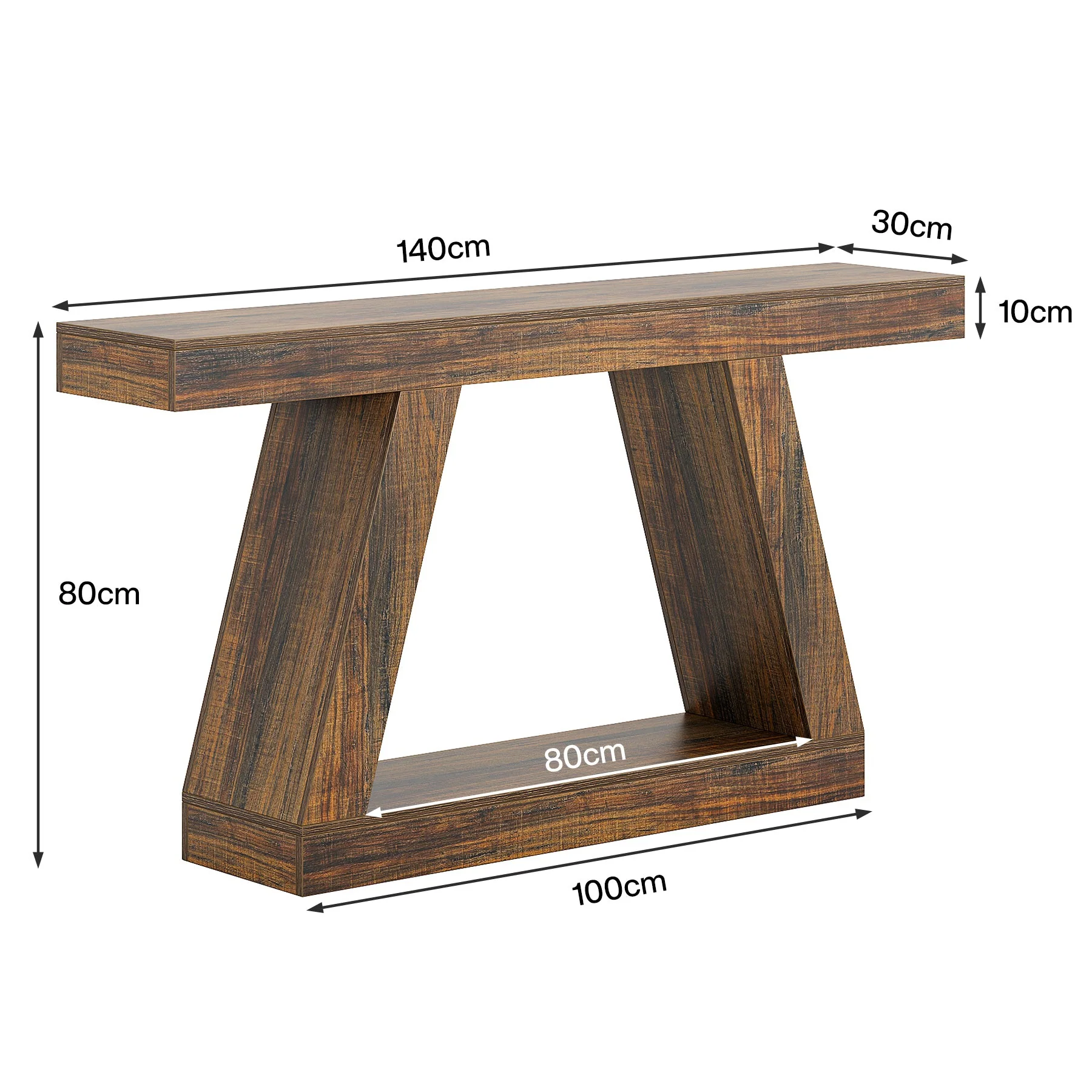 Tribesigns Table console industrielle de 140 cm pour entrée, Table basse de couloir - Image 2