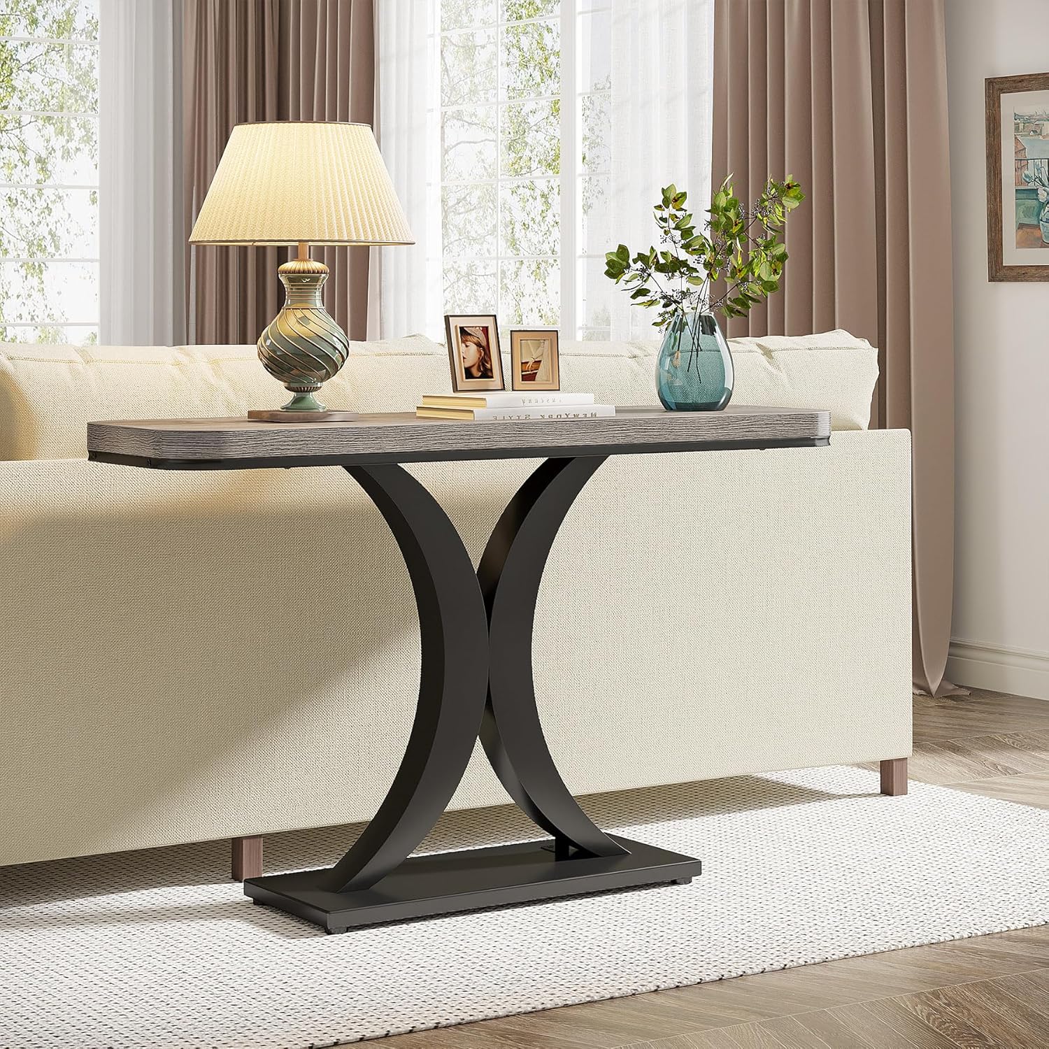 Tribesigns Table console, Table d'entrée étroite avec base géométrique - Image 10