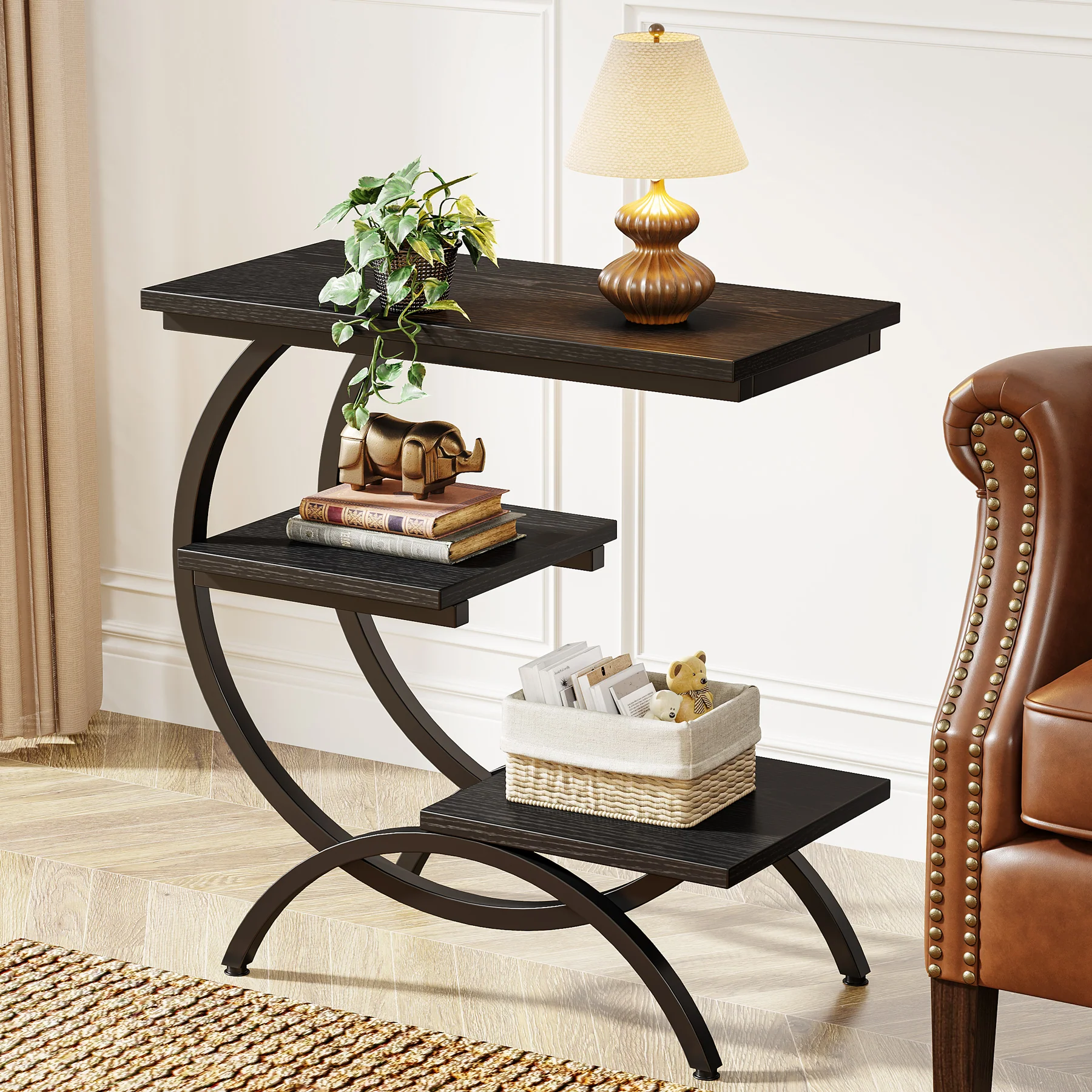 Tribesigns Table d'appoint C, Console de canapé avec rangement Table Basse à café - Image 9