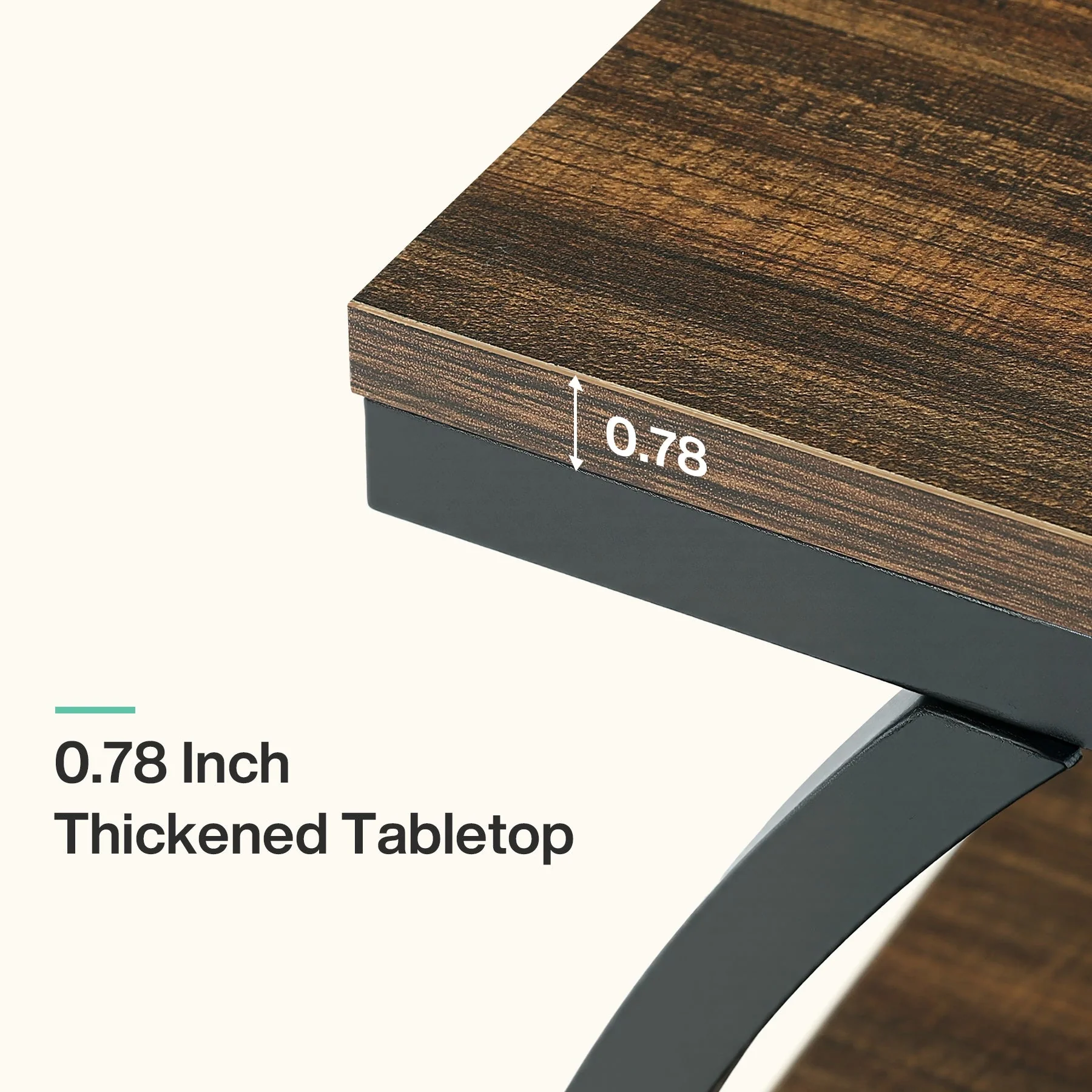 Tribesigns Table d'appoint étroite de 60 cm avec 3 niveaux de rangement, Table de chevet industrielle pour salon ou chambre - Image 10