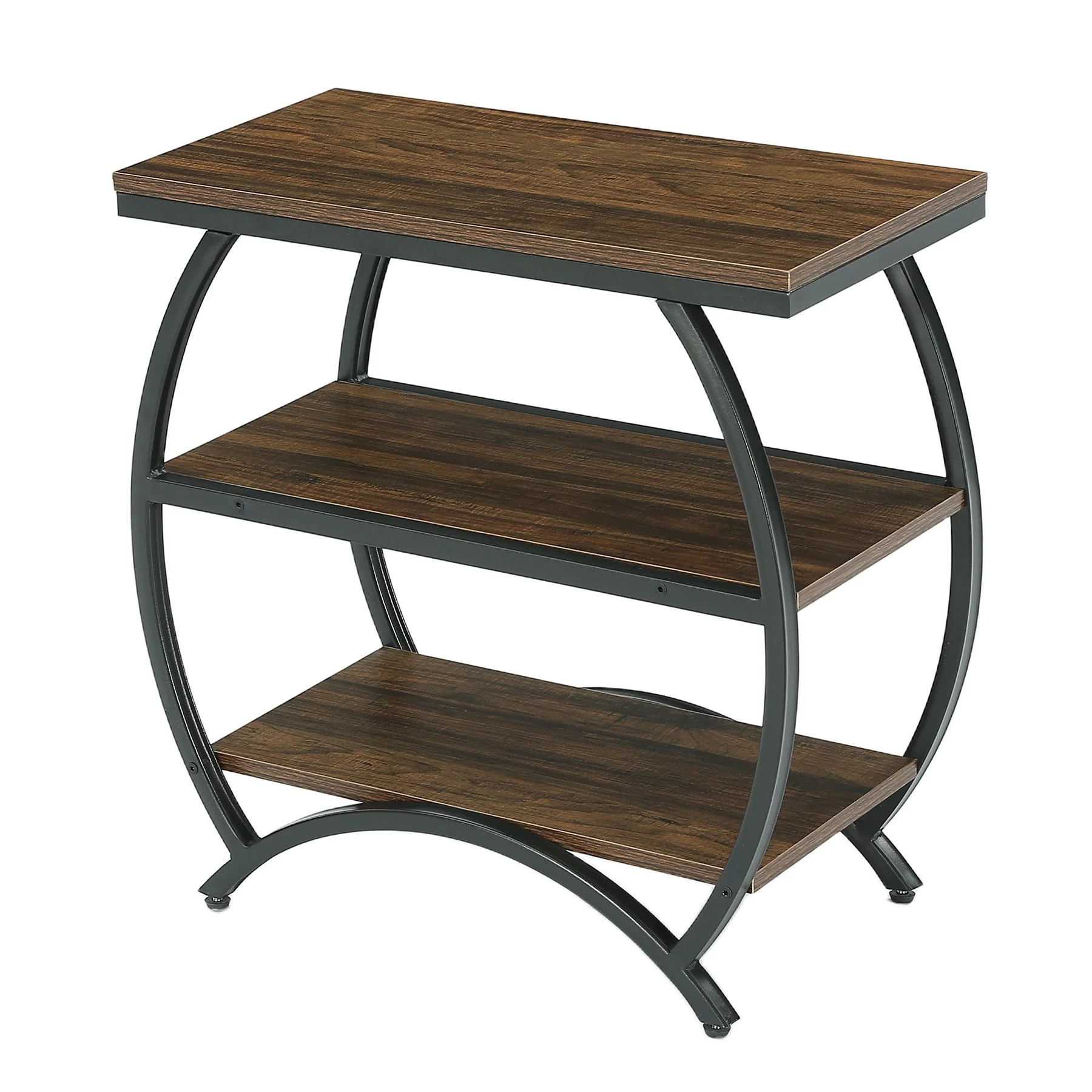 Tribesigns Table d'appoint étroite de 60 cm avec 3 niveaux de rangement, Table de chevet industrielle pour salon ou chambre - Image 13
